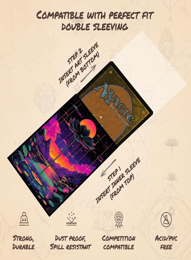 Paramint Neon Lotus 3 MTG Card Sleeves (Textured) - 104 Count Standard Size TCG Sleeves - Compatible with Magic The Gathering - Double Sleeving - Original Art Design, Premium Protection - Image 5